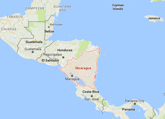 Nicaragua On Map With Neighboring Countries 